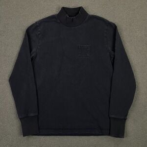 Aime Leon Dore T-Shirt Men XS Faded Navy Blue Mock Turtleneck Long Sleeve Cotton